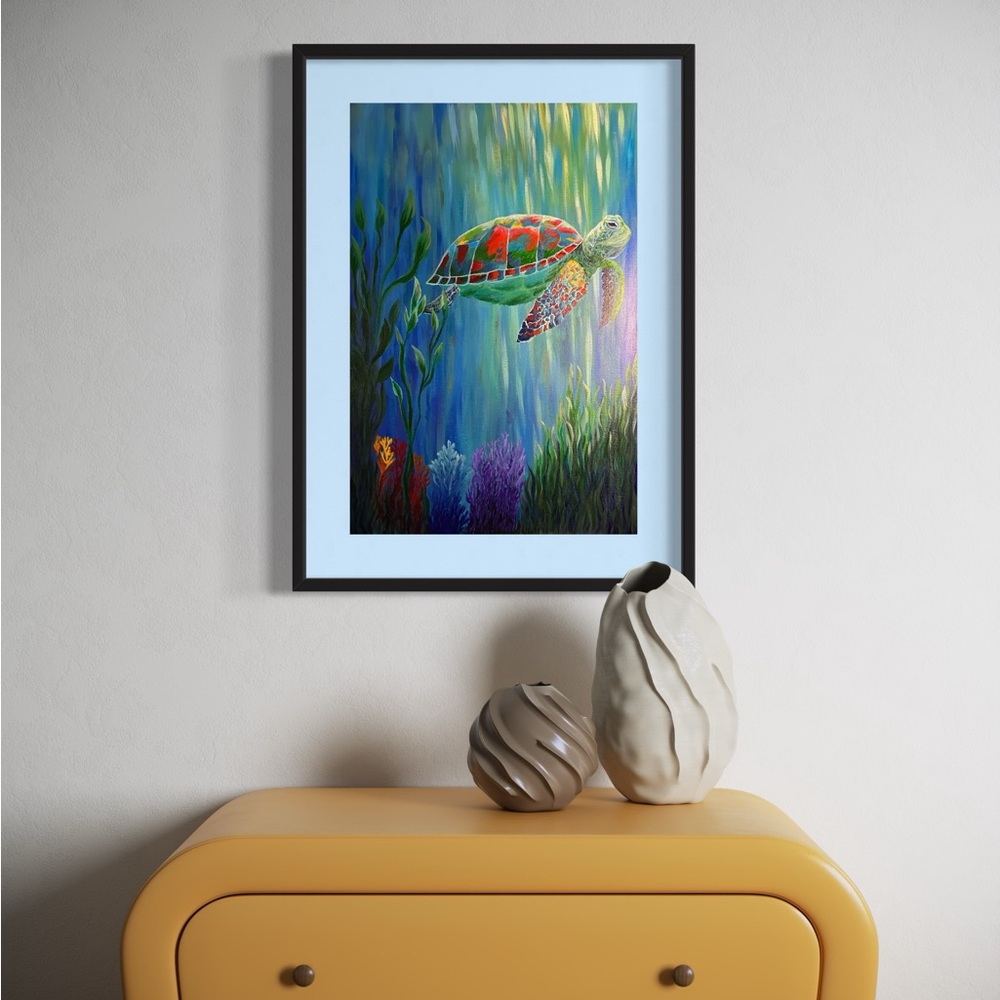 Sea turtles hand painted